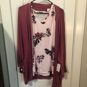 NWT cami and cardigan
